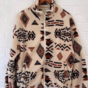 Tribal Pattern Fleece Jacket